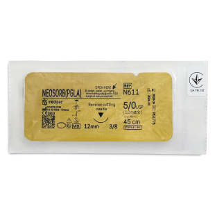NEOSORB 5/0, голка 12 мм, 3/8, зворотно-ріжуча, 45 см